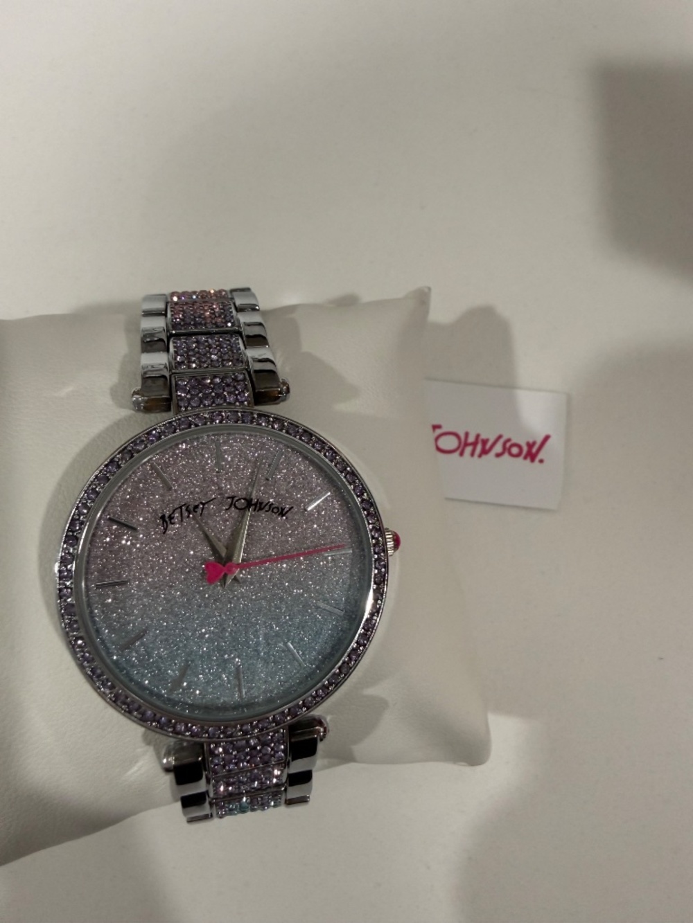 NWT Betsey Johnson silver sparkly glittery watch - Picture 3 of 9